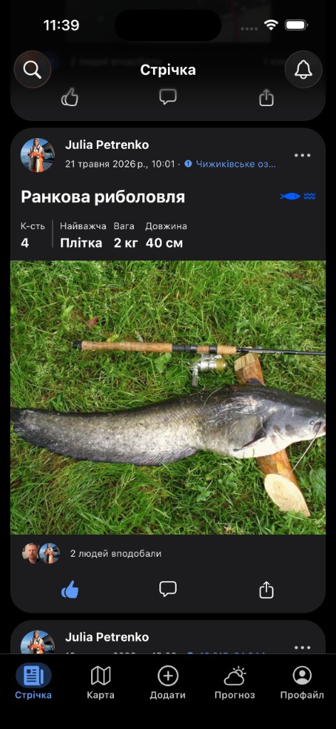 Стрічка Fibra — допис про улов